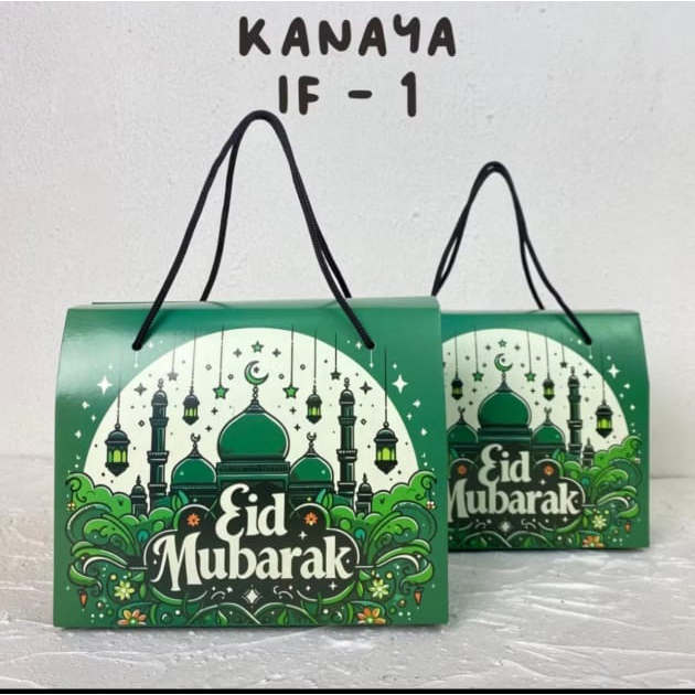 

Box hampers IDUL FITRI ukuran P x L x T 19.5 x9 x 16 cm