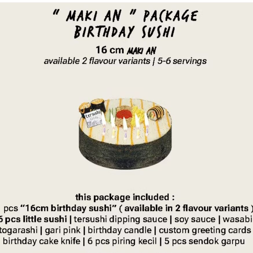 

Maki An Package Birthday Sushi 16 cm
