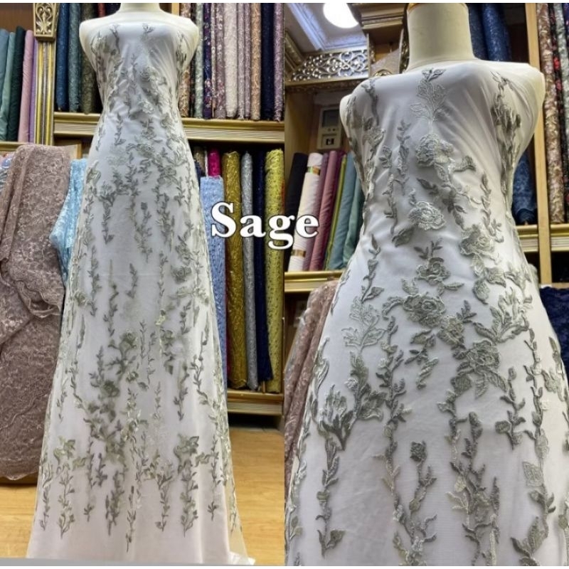 Kain tille aurora benang metalik || brukat kebaya pesta || brokat wedsing gaun pesta