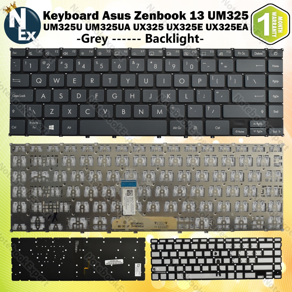 Keyboard Asus Zenbook 13 UX325 UM325E UX325EA UX325UA UX325 UM325U UM325UA Grey Backlight