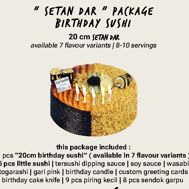 

Birthday Sushi Setan Dar Package 20 Cm