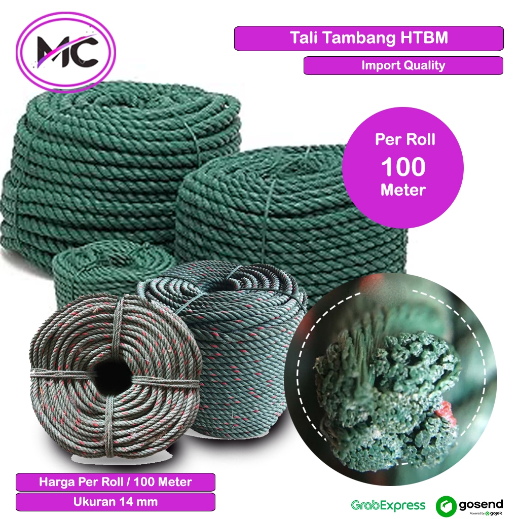 

Tali Tambang Plastik PE 8mm - 16mm Per Roll Murah Tali HTBM Hijau Full 1 Rol Tali Tambang Ikat Barang Proyek Jaring Ikat Hewan Ternak Super Kuat Tahan Segala Cuaca Berkualitas