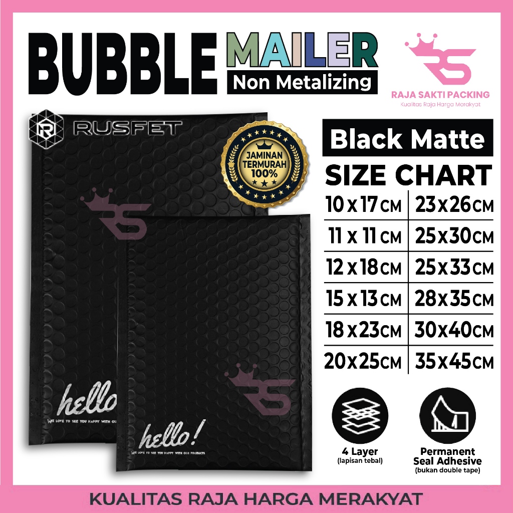 

Amplop Bubble Black Matte Grosir Bubble Mailer Security Bag Rusfet Amplop Bubble Hitam Doff Premium Satuan Termurah