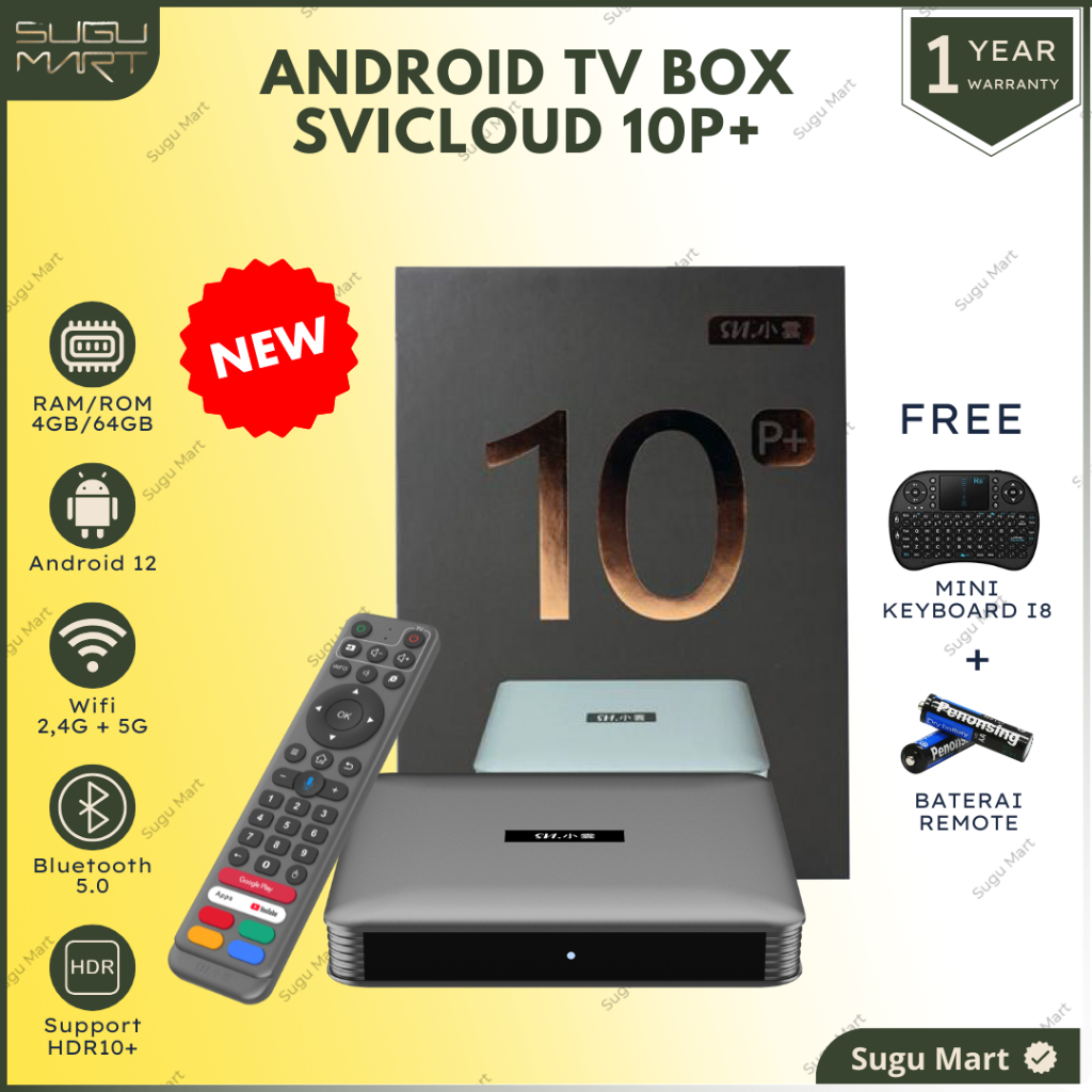 Tvbox Svicloud 10P+ Android 12 RAM 4 / 64 GB | Android Tv Box | Tv Box Android 12