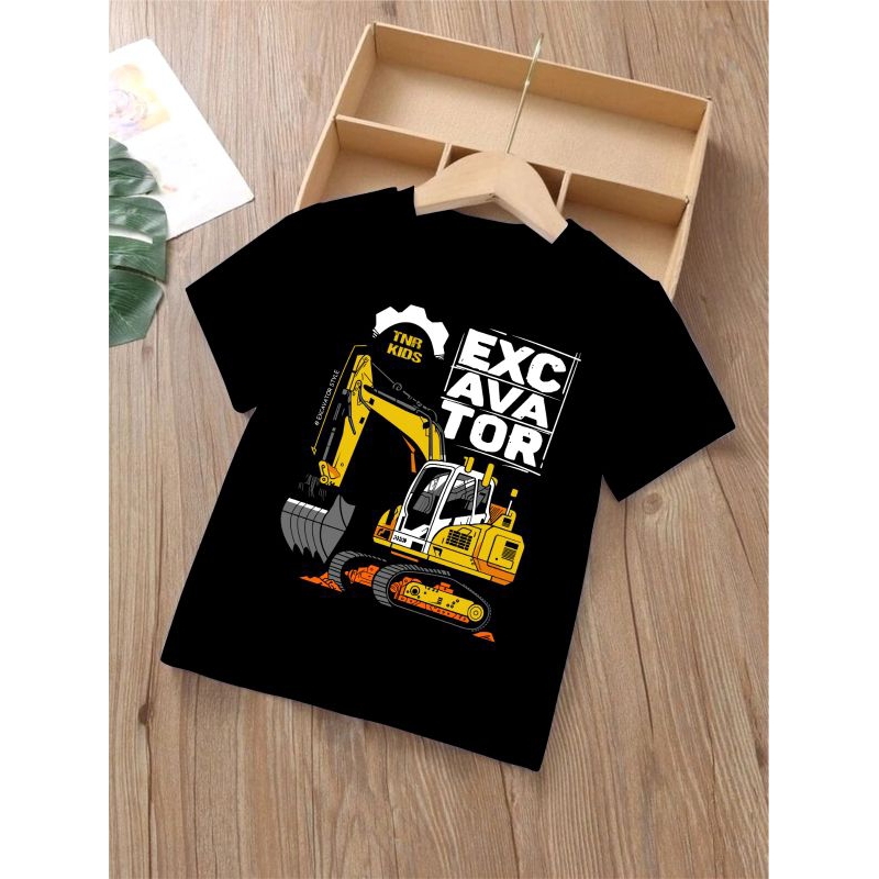 baju/kaos anak premium laki-laki motif excavator