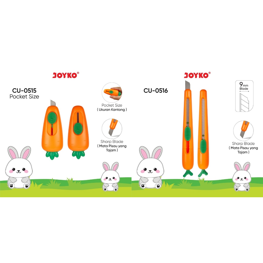

Cutter Pemotong Carrot Joyko CU-0515 CU-0516 Original (1 PCS) / Joyko Cutter Fancy Bentuk Wortel Per Pcs