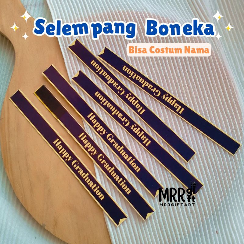 SLEMPANG GRADUATION SELEMPANG UNTUK BONEKA MINI BOUQUET WISUDA NAMA UNTUK BONEKA MINI