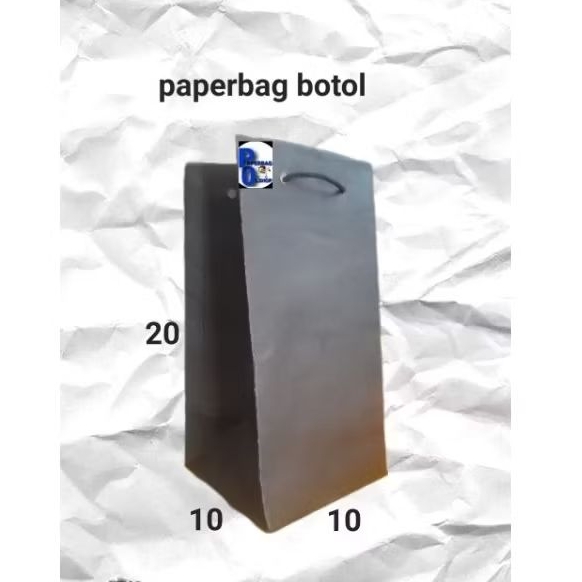 

paperbag botol gelas/muc 10x10x20 black isi 12 pc