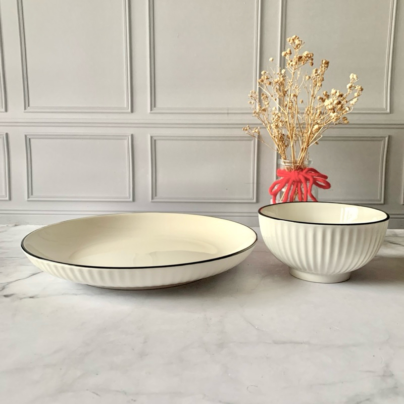 Piring Keramik 1 PCS - Mangkok Keramik 1 PCS - Piring Kerang - Mangkok Kerang