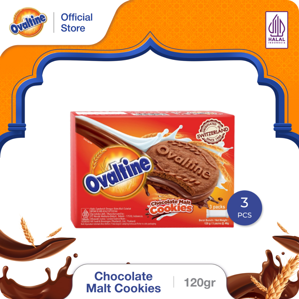 

Ovaltine Chocolate Malt Cookies 120g - 3pcs