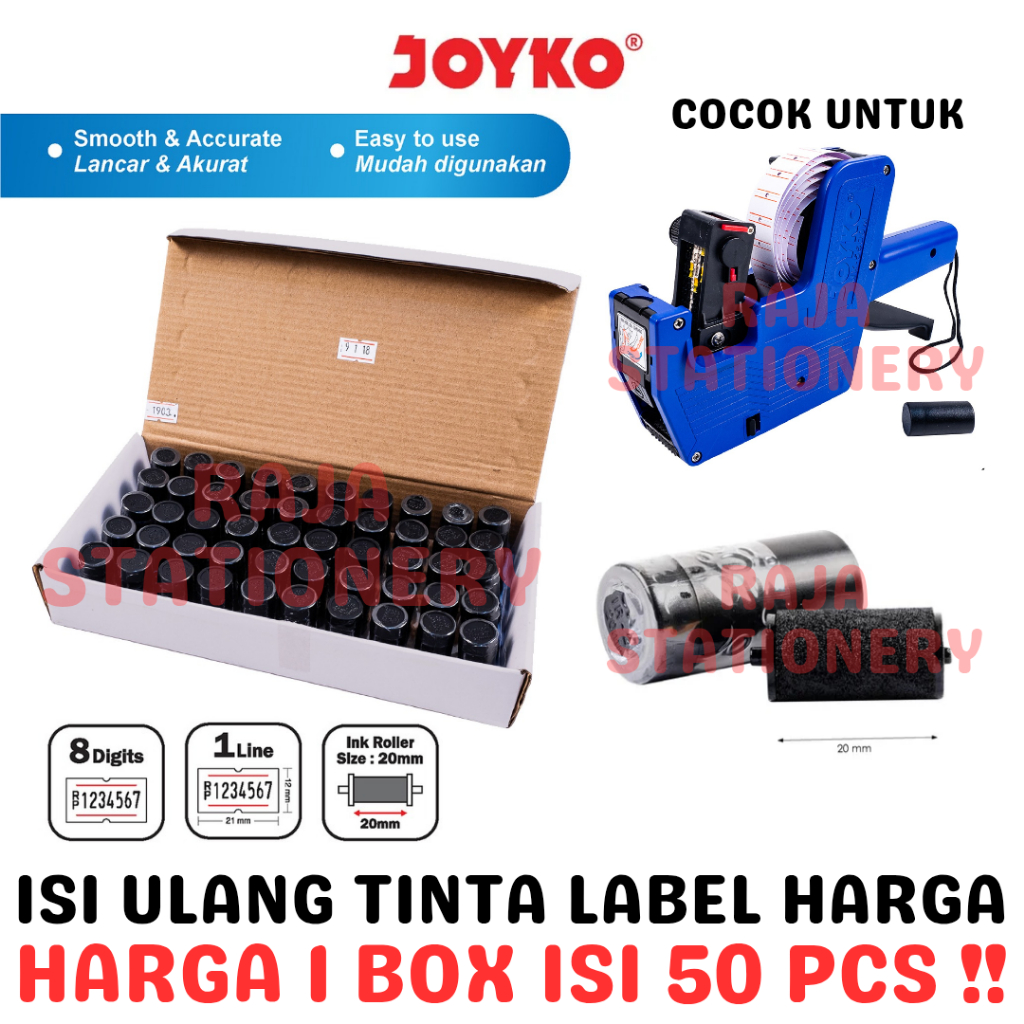 

JOYKO REFILL PRICE LABEL LABELLER MX-5500M ISI ULANG TINTA LABEL HARGA 20MM IR-20 BOX [50PCS]