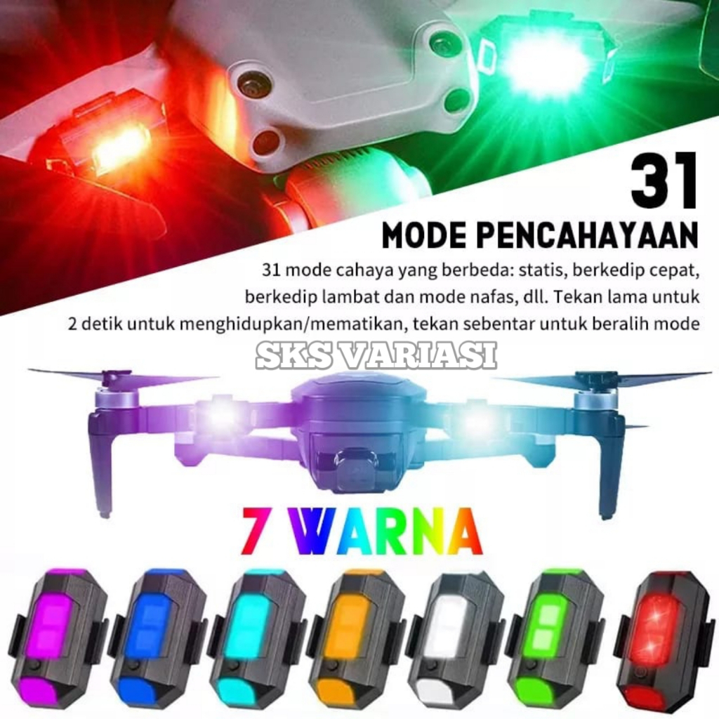 Lampu LED Strobo USB Model Pesawat RGB Lampu Led USB Kedip Sepeda Motor Mobil Universal