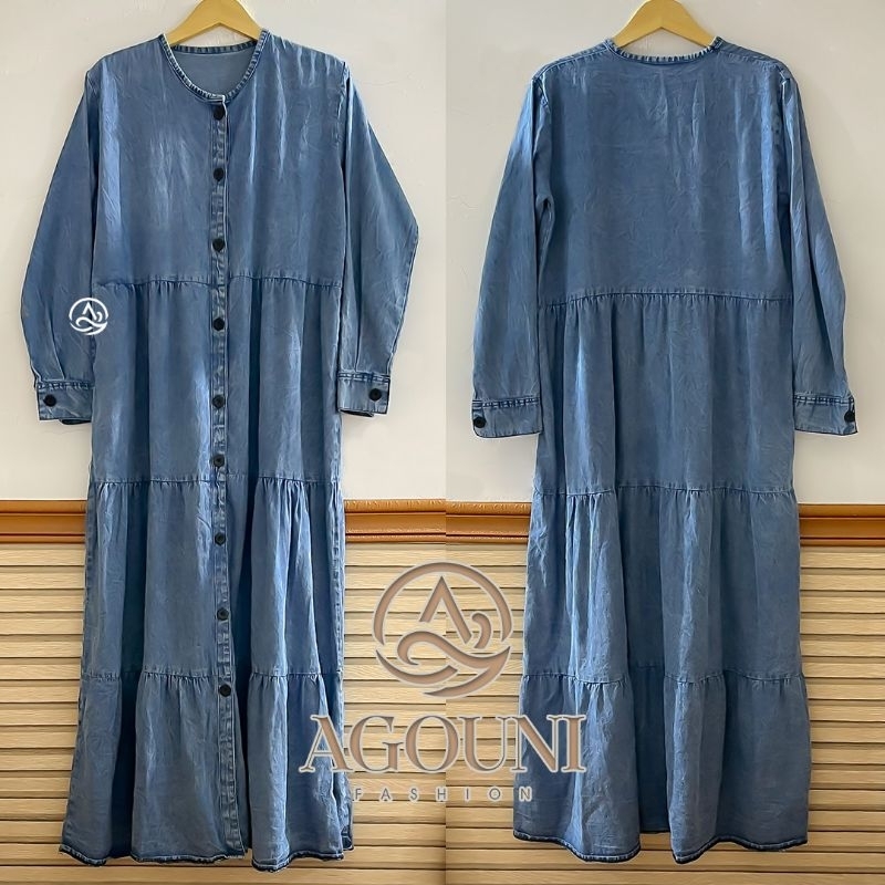 Dress Jeans. DRESS MUSLIM, Fashion Muslim, gamis, Baju gamis, fashion wanita, Jesna Ago Jeans