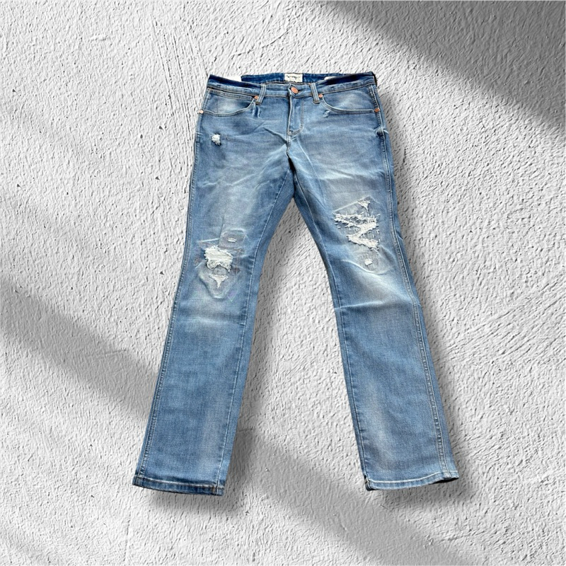 Wrangler Long Pants Denim Skinny Straight Full VEGAS 02P25 - Med Blue