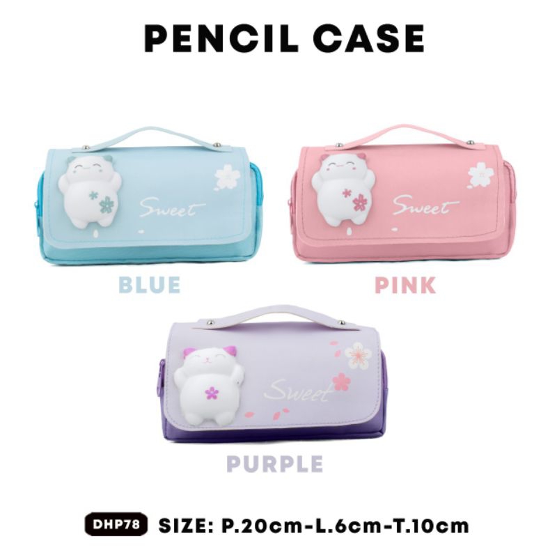 

Pencil case girl motif cat - kotak pensil cewek DHP78
