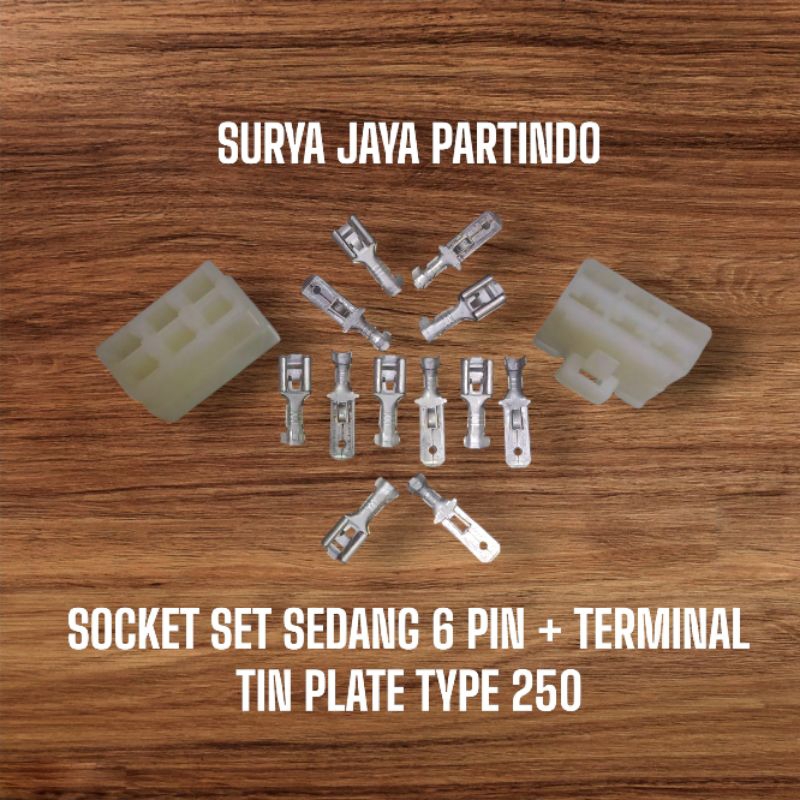SOCKET / SOKET 6 PIN BESAR + TERMINAL TYPE 250