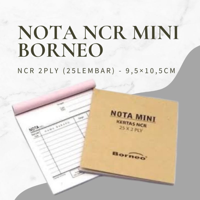 

Nota NCR mini 2ply borneo 1 pak isi 10