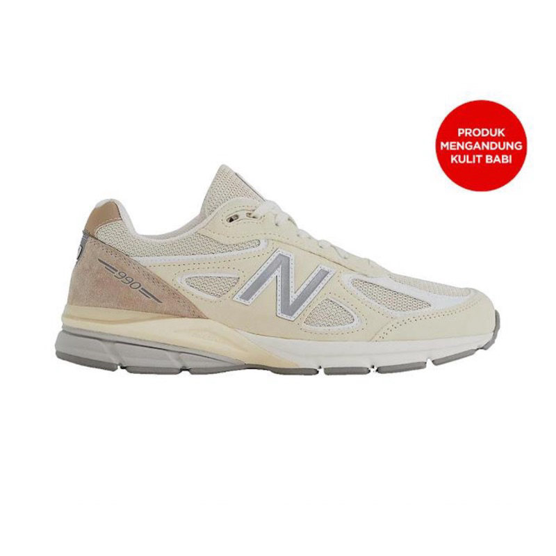 SEPATU SNEAKERS PRIA NEW BALANCE 990 V4 MADE IN USA LIMESTONE