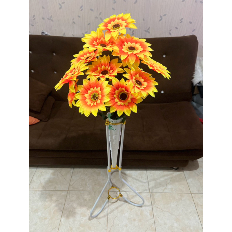 bunga matahari bunga hias ruang tamu bunga matahari berikut pot standing