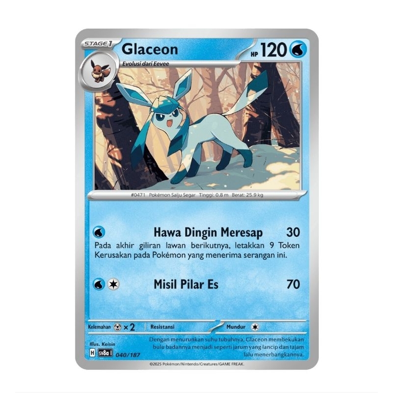 Kartu Pokemon Festival Terastal - Glaceon sv8a 040 /187