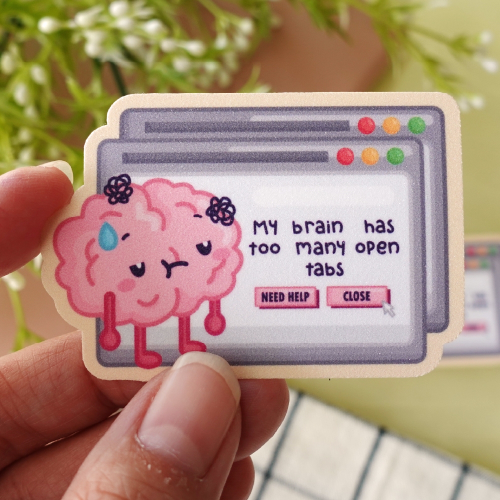 

My Brain has too many tabs open Sticker Sheet | Waterproof | Aesthetic Sticker | Sticker Sheet Pack | Planner Sticker