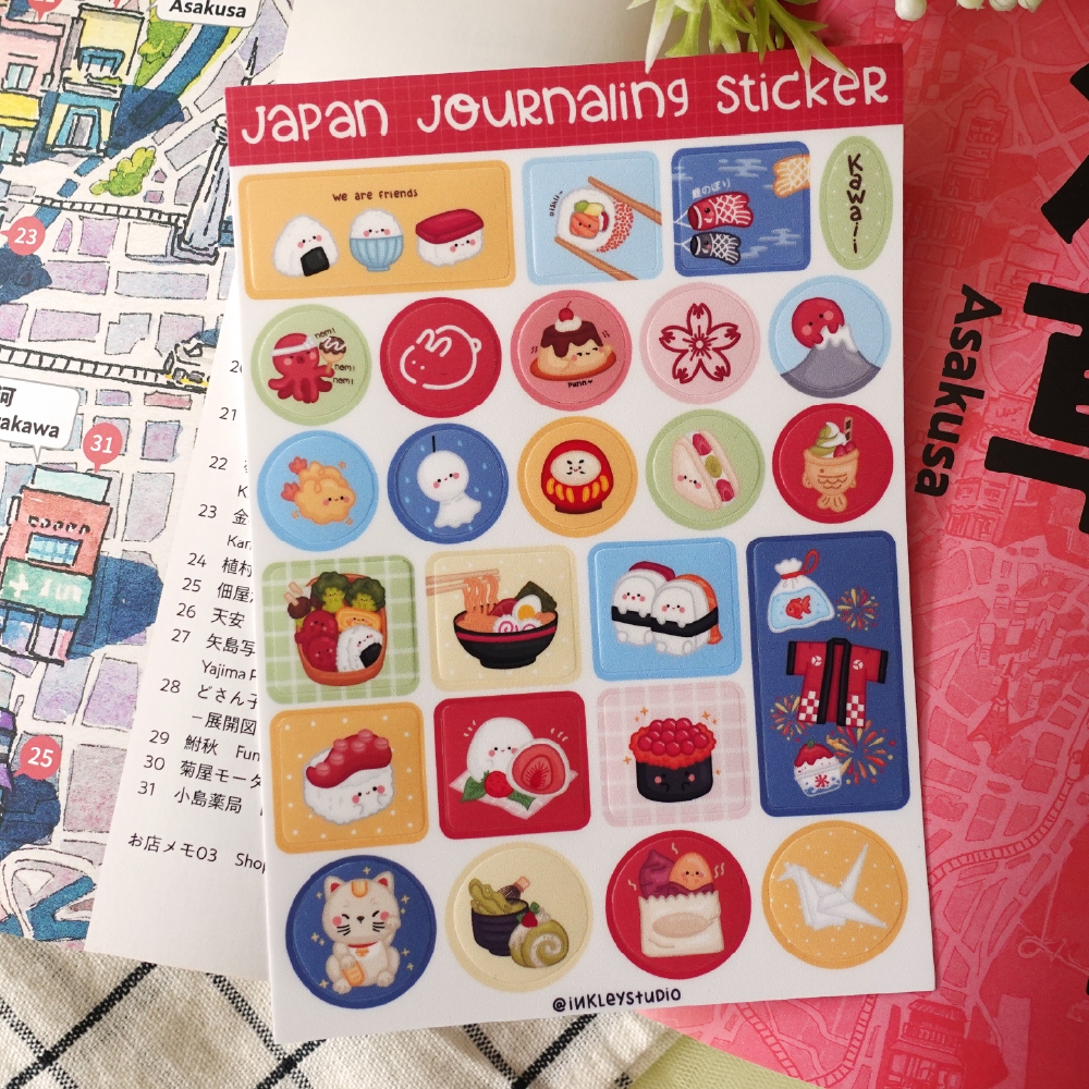 

Japan Journaling Sticker Sheet | Waterproof | Aesthetic Sticker | Sticker Sheet Pack | Planner Sticker