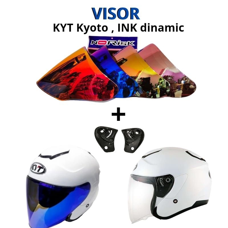 visor helm kyt kyoto , ink dinamic dll kyoto kw + rachet dudukan iridium venom open kaca helmet