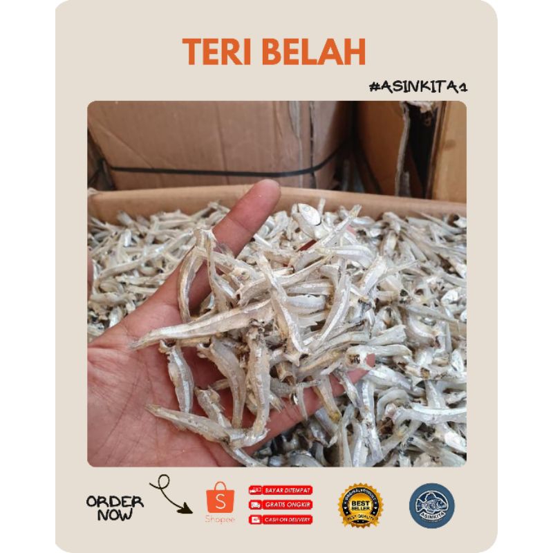 

Ikan asin teri belah/Teri Jengki Belah murah 250 gram 500 gram 1000 gram