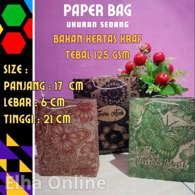

Paper Bag Motif Batik Ukuran Sedang Bahan Tebal 50 Pcs