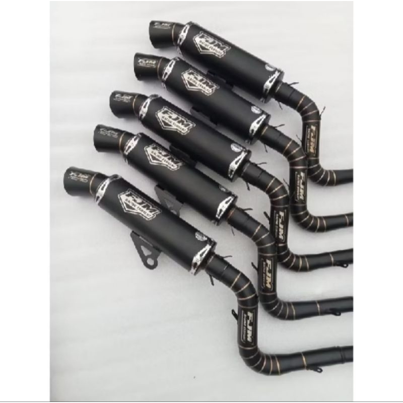 Knalpot Samlong FJM black Coating untuk metik spin 125 skywave skydrive hayate nex saringan full
