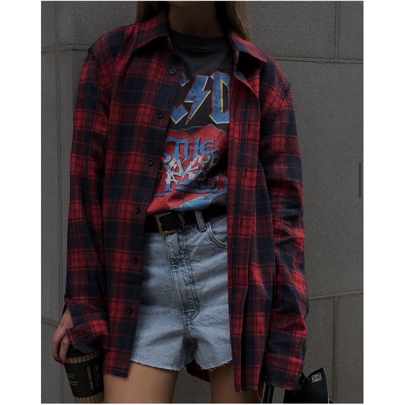 preloved kemeja flanel uniqlo