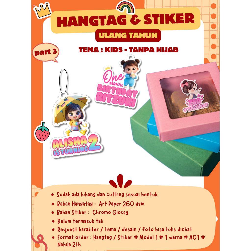 

(30pcs) STIKER ATAU HANGTAG LABEL TAG ULANG TAHUN BIRTHDAY PARTY KARAKTER LUCU AESTHETIC MURAH SOUVENIR HAMPERS SYUKURAN ULANG TAHUN PART 3 TEMA KIDS TANPA HIJAB LUCU GEMOY