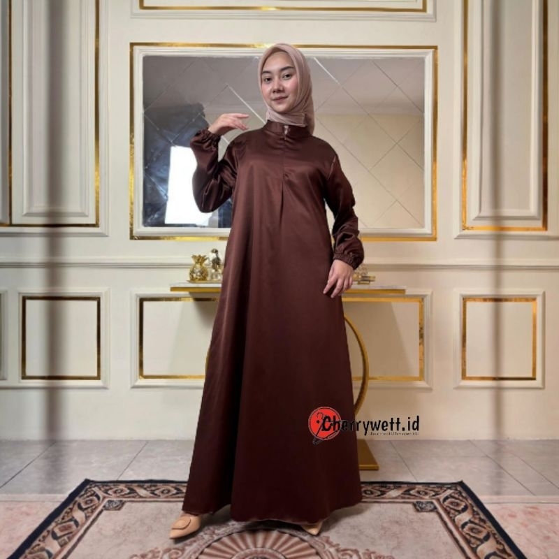Rinazmi Gamis Polos Slimfit Satin Silk Premium