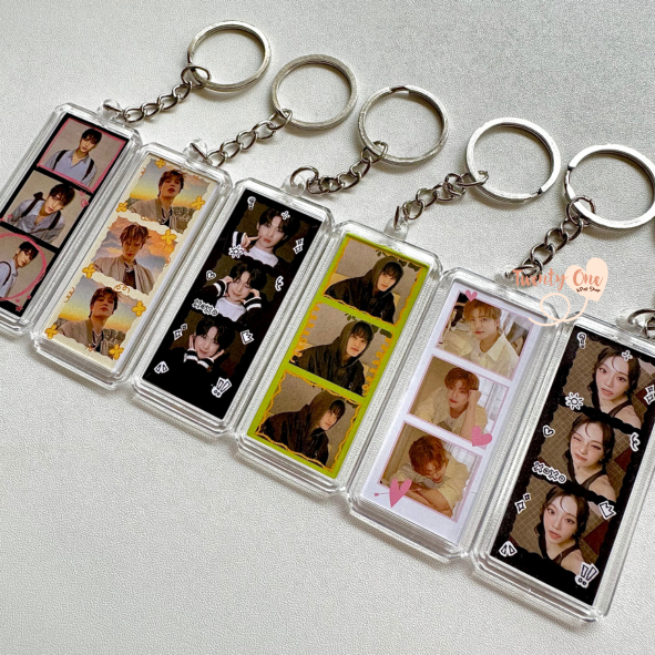 Custom Foto Gantungan Kunci Photostrip Foto Strip Keychain Keyring Akrilik Ganci