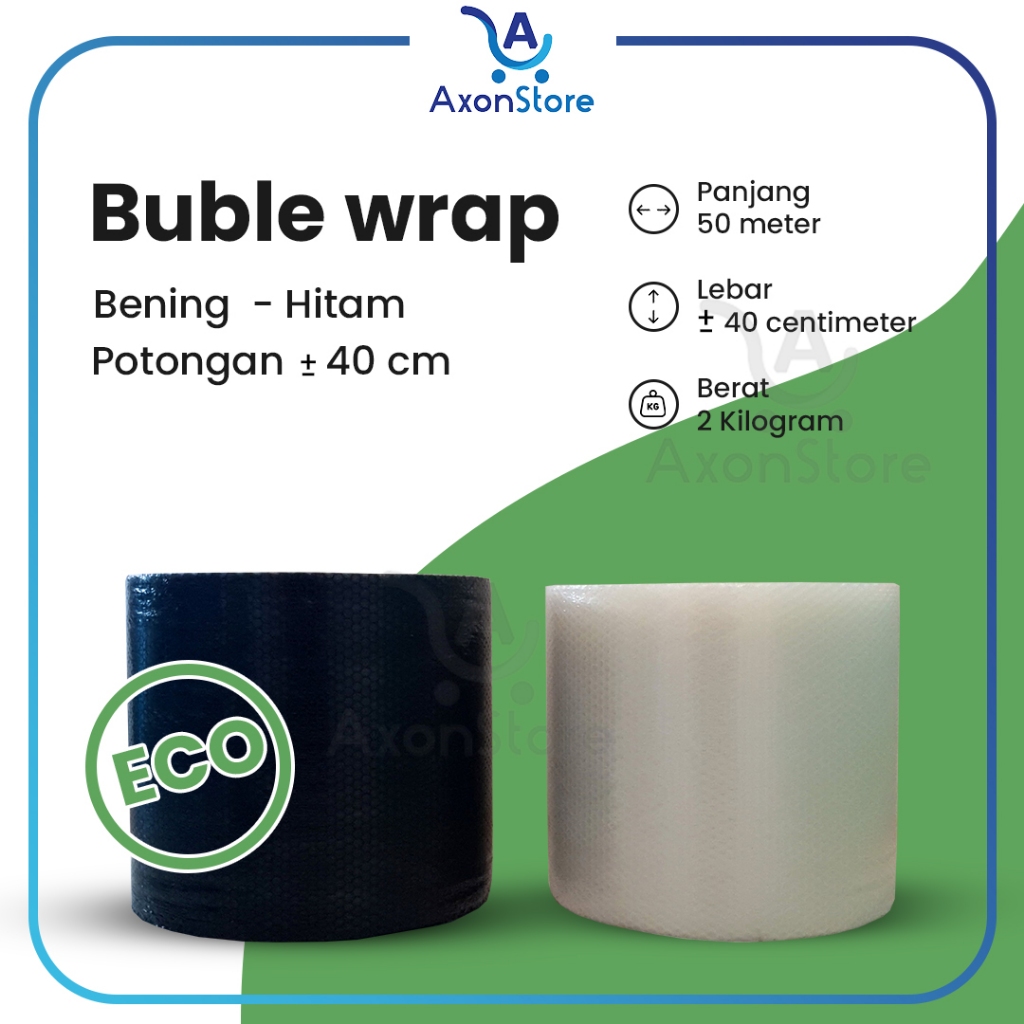 

BUBBLE WRAPPING ECO 40cm 50m Buble Wrapping Tipis Pack Eceran Murah Bening
