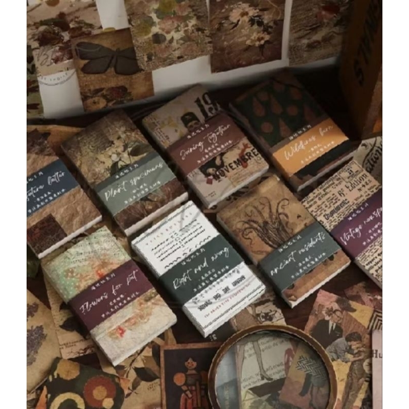 

VINTAGE NOTES 60pcs buku/kertas mini untuk scrapbook
