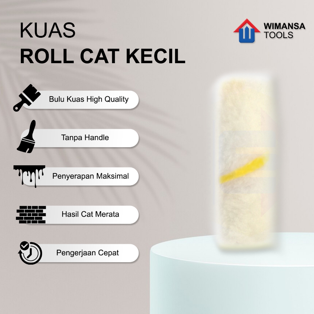 WMS - KUAS ROLL CAT KECIL FRT - PAINT ROLLER - BULU KUAS SAJA  - rolan cat kecil- mini paint roller 