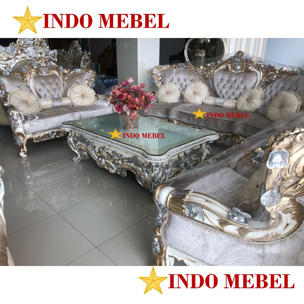 SOFA CLASIC JATI SPAYOL JUMBO MEWAH READY MAKASSAR PROMO MURAH