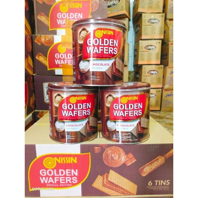 Nissin wafers golden wafer coklat kaleng biskuit kaleng kebaran wong coco nata de coco