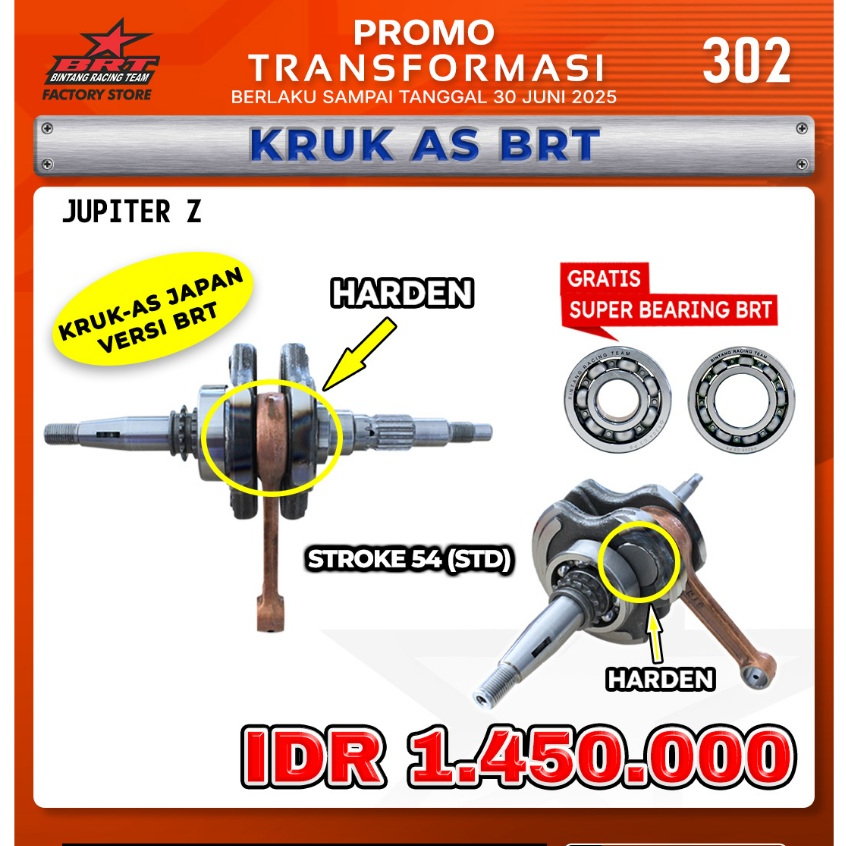 KRUK AS BRT JUPITER Z STROKE UP 54MM FREE SUPER BEARING BRT