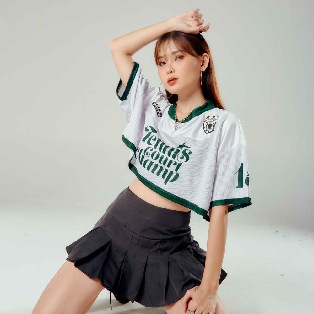 Saint Culture / Court Crop Tee 15 / Crop Top Jersey Vintage Oversize Rugby Retro Streetwear Y2K Boxy