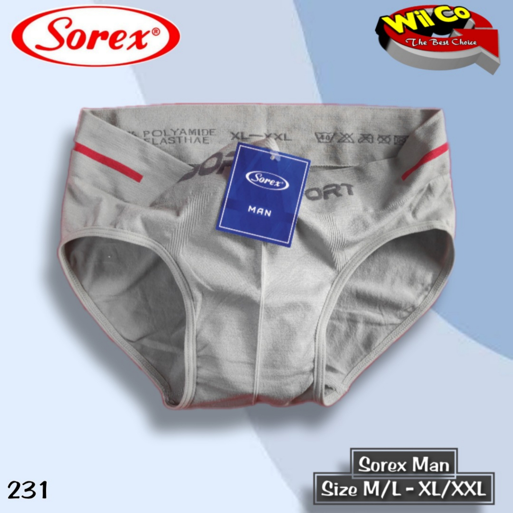 K231 (1-2 Pcs) Sorex Celana Dalam Pria Dewasa, Celana Dalam Laki laki Sorex Size M/L - XL/XXL