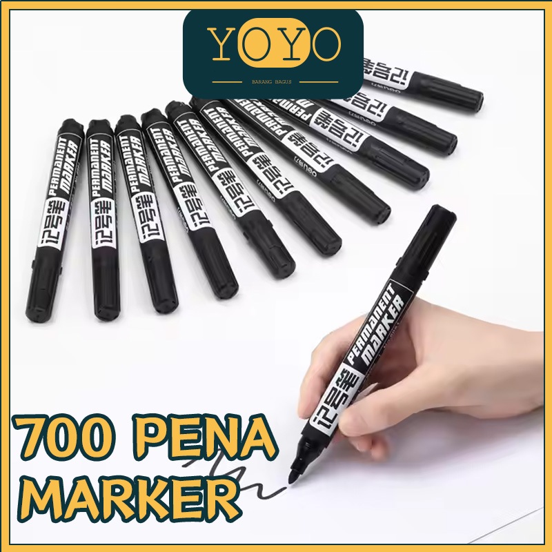 

YOYO Spidol Permanent Marker Permanen Tahan Air Alat Tulis Spidol Cepat Kering Tinta Minyak Hitam Biru Merah Tidak Pudar