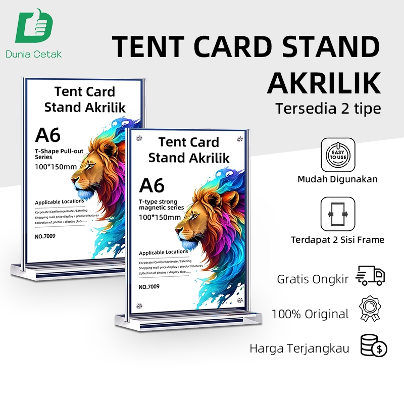 

(COD)Tempat Brosur A6 1.5mm Portrait 2 Sisi / Tent Holder / Tent Card Stand Akrilik