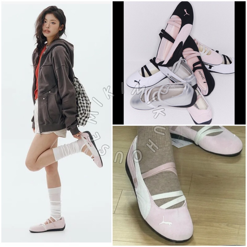PUMA SPEEDCAT BALLET SUEDE SHOES LEATHER WHITE SILVER PINK BLACK SEPATU WOMEN WOMAN ORIGINAL OFFICIA