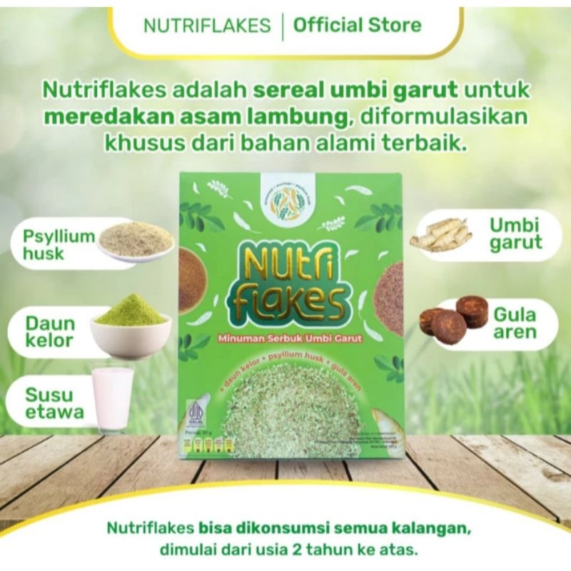 

Nutriflakes Sereal Umbi Garut Asam Lambung Original 1 Box