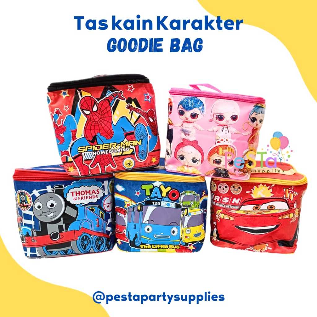

Tas Kain/Goodie Bag Karakter/Tas Souvenir/Tas Ulang Tahun/Tas Hampers_PeSTaPartysupplies