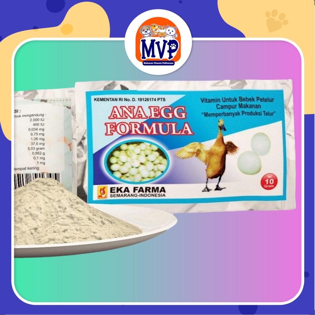 Ana Egg Bebek Eka Farma 10Gr - Obat Vitamin Meningkatkan Produksi Telur Bebek Itik Angsa Unggas