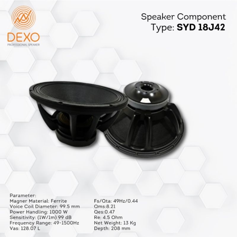 Speaker Dexo 18J42 / Speaker Original Dexo / Speknya 18in