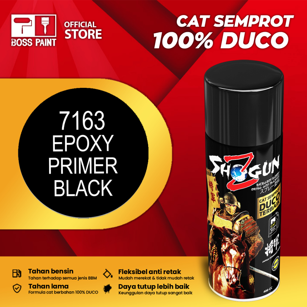Berkahsspeed Pilox Pylox Pilok Shogun Z Paint Duco Dull Epoxy Dasar Primer Black/Dop/Doff 7163